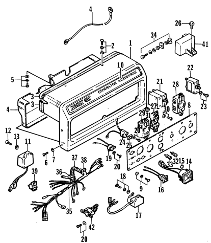 Parts Diagram for Arctic Cat 1993 AC3000GD2 GENERATORS CONTROL PANEL ASSEMBLY