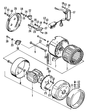 Parts Diagram for Arctic Cat 1993 AC3000GD2 GENERATORS GENERATOR ASSEMBLY