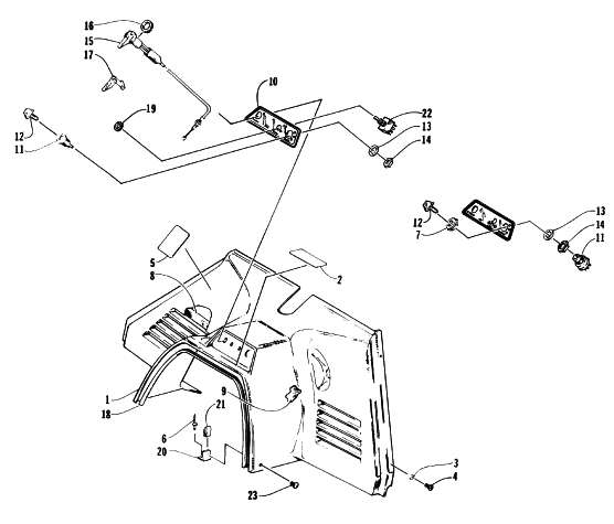 Parts Diagram for Arctic Cat 1996 JAG SNOWMOBILE CONSOLE AND SWITCH ASSEMBLIES
