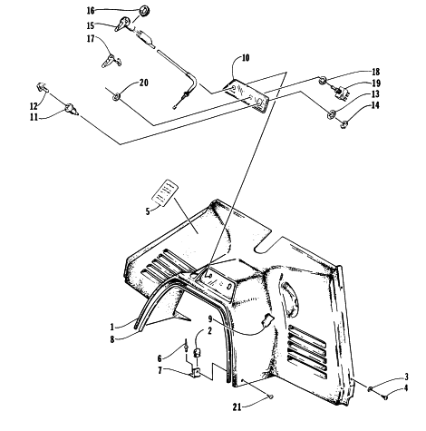 Parts Diagram for Arctic Cat 1996 PUMA 2-UP SNOWMOBILE CONSOLE AND SWITCHES