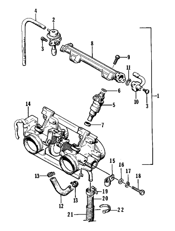 Parts Diagram for Arctic Cat 1997 PANTERA SNOWMOBILE THROTTLE BODY ASSEMBLY