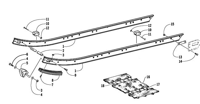 Parts Diagram for Arctic Cat 2002 Z 370 SNOWMOBILE SLIDE RAIL AND TRACK ASSEMBLY