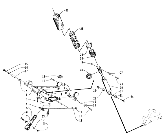 Parts Diagram for Arctic Cat 1996 ZRT 800 SNOWMOBILE REAR SUSPENSION FRONT ARM ASSEMBLY