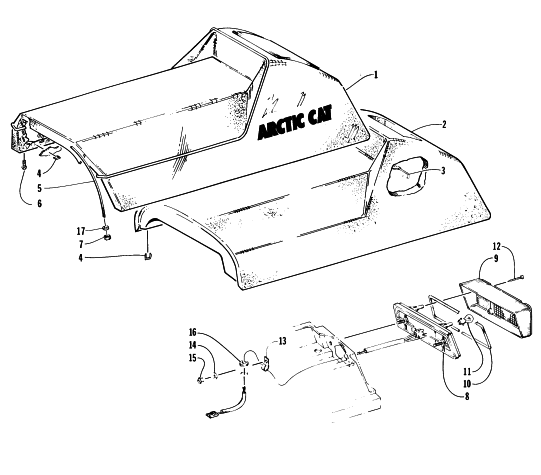 Parts Diagram for Arctic Cat 1996 ZR 580 EFI SNOWMOBILE SEAT AND TAILLIGHT ASSEMBLIES