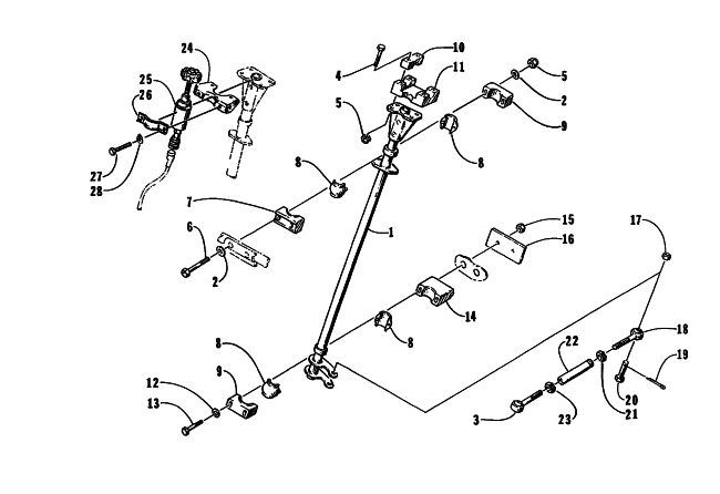 Parts Diagram for Arctic Cat 1995 ZR 440 SNOWMOBILE STEERING POST ASSEMBLY
