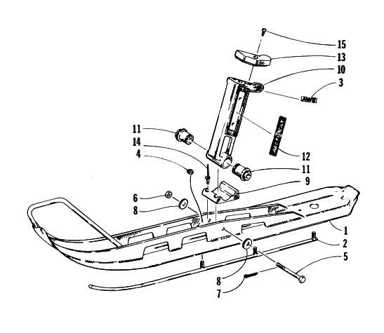Parts Diagram for Arctic Cat 1996 JAG DELUXE SNOWMOBILE SKI AND SPINDLE ASSEMBLY
