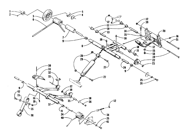 Parts Diagram for Arctic Cat 1996 PUMA SNOWMOBILE REAR SUSPENSION ARM ASSEMBLIES