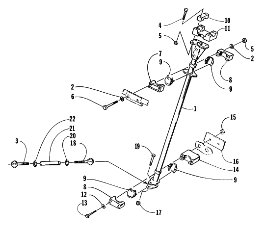 Parts Diagram for Arctic Cat 1996 JAG LIQUID SNOWMOBILE STEERING POST ASSEMBLY