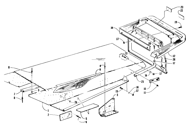 Parts Diagram for Arctic Cat 1996 JAG DELUXE SNOWMOBILE TUNNEL AND REAR BUMPER
