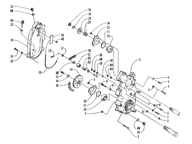 Parts Diagram for Arctic Cat 1996 JAG LIQUID SNOWMOBILE DRIVE/DROPCASE ASSEMBLY