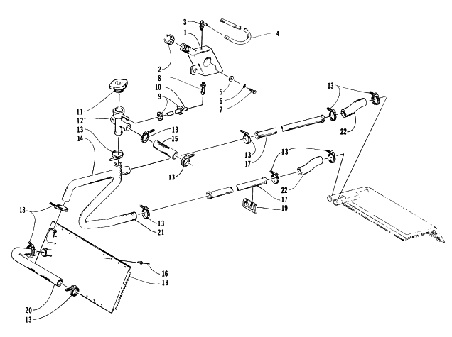 Parts Diagram for Arctic Cat 1996 JAG LIQUID SNOWMOBILE COOLING ASSEMBLY