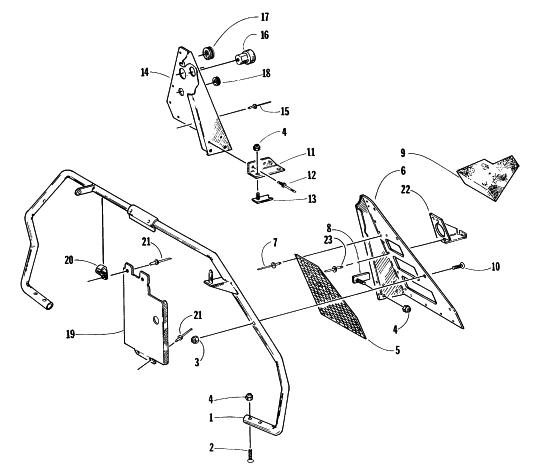 Parts Diagram for Arctic Cat 1996 EXT 580 SNOWMOBILE STEERING SUPPORT ASSEMBLY