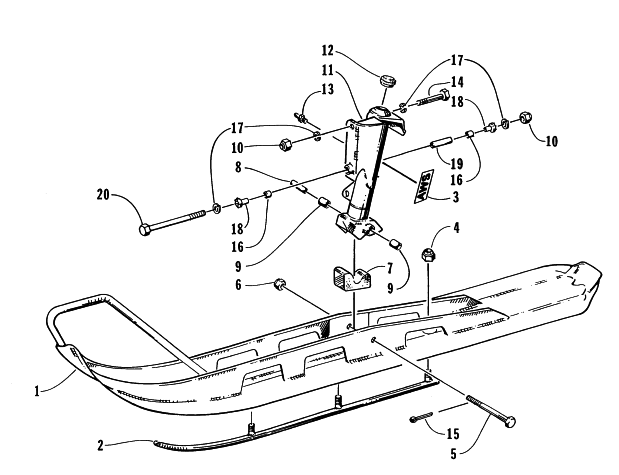 Parts Diagram for Arctic Cat 1996 THUNDERCAT SNOWMOBILE SKI AND SPINDLE ASSEMBLY