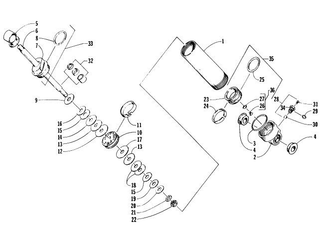 Parts Diagram for Arctic Cat 1996 ZR 580 EFI SNOWMOBILE REAR SUSPENSION FRONT ARM SHOCK ABSORBER