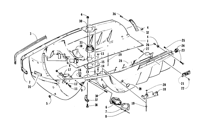 Parts Diagram for Arctic Cat 1996 ZR 580 EFI SNOWMOBILE BELLY PAN ASSEMBLY