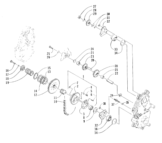 Parts Diagram for Arctic Cat 1999 PANTHER 550 SNOWMOBILE DRIVE/REVERSE DROPCASE ASSEMBLY