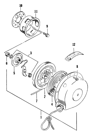 Parts Diagram for Arctic Cat 1996 JAG LIQUID SNOWMOBILE RECOIL STARTER