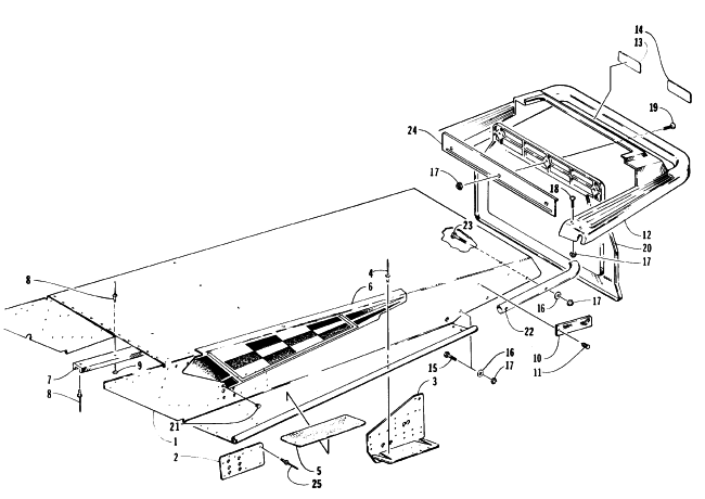 Parts Diagram for Arctic Cat 1996 Z 440 SNOWMOBILE TUNNEL AND REAR BUMPER