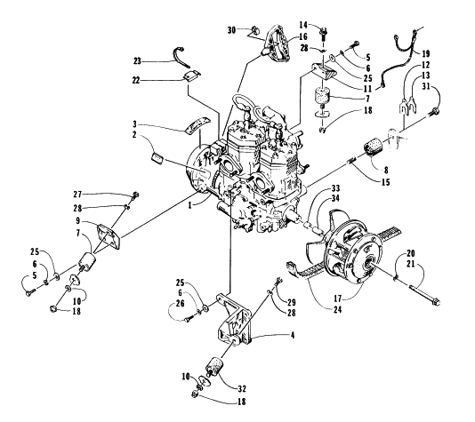 Parts Diagram for Arctic Cat 1996 EXT EFI SNOWMOBILE ENGINE AND RELATED PARTS
