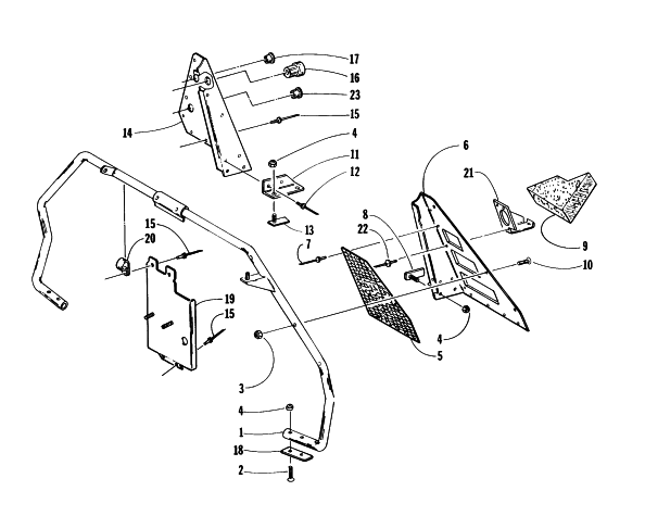 Parts Diagram for Arctic Cat 1996 ZR 580 SNOWMOBILE STEERING SUPPORT ASSEMBLY