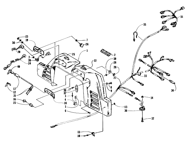 Parts Diagram for Arctic Cat 1996 Z 440 SNOWMOBILE CONSOLE, SWITCHES, AND WIRING ASSEMBLIES