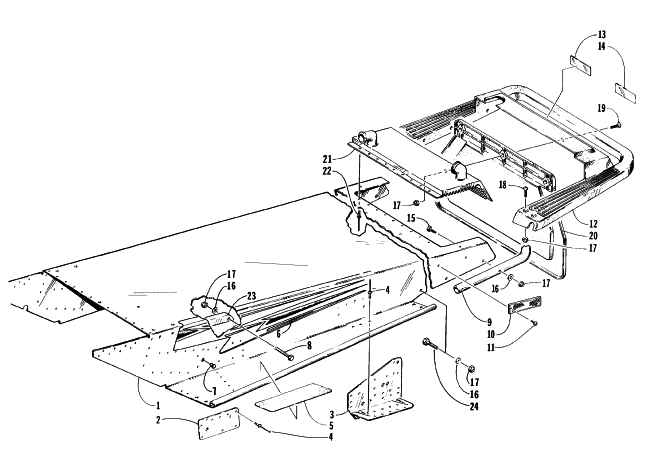 Parts Diagram for Arctic Cat 1996 THUNDERCAT MOUNTAIN SNOWMOBILE TUNNEL AND REAR BUMPER