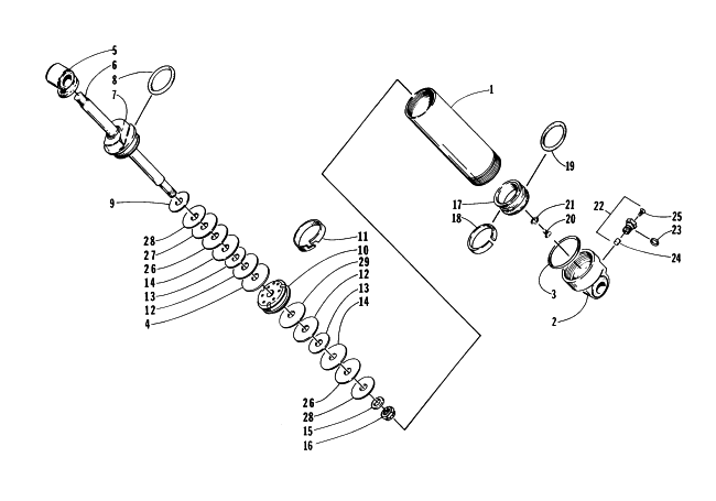 Parts Diagram for Arctic Cat 1996 ZRT 800 SNOWMOBILE FRONT SUSPENSION SHOCK ABSORBER