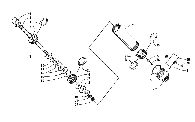 Parts Diagram for Arctic Cat 1996 ZRT 800 SNOWMOBILE REAR SUSPENSION FRONT ARM SHOCK ABSORBER