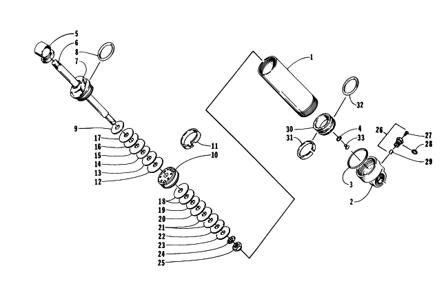Parts Diagram for Arctic Cat 1996 ZRT 800 SNOWMOBILE REAR SUSPENSION REAR ARM SHOCK ABSORBER