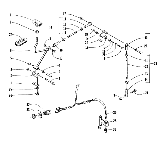 Parts Diagram for Arctic Cat 1996 PANTERA SNOWMOBILE REVERSE SHIFT LEVER ASSEMBLY
