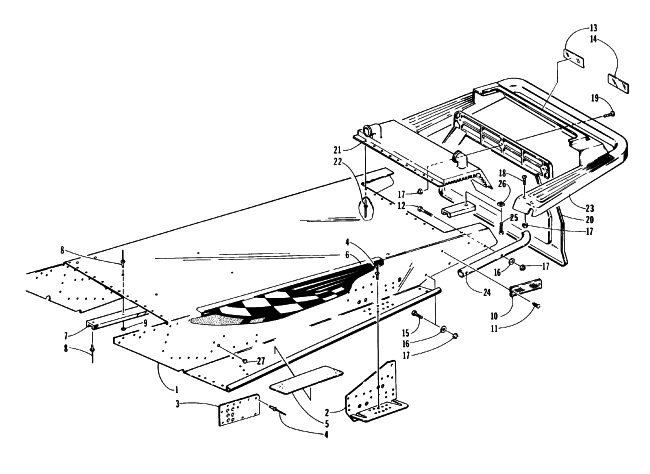 Parts Diagram for Arctic Cat 1996 ZRT 800 SNOWMOBILE TUNNEL AND REAR BUMPER