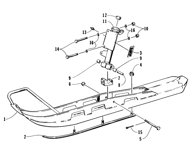 Parts Diagram for Arctic Cat 1996 BEARCAT 440 SNOWMOBILE SKI AND SPINDLE ASSEMBLY