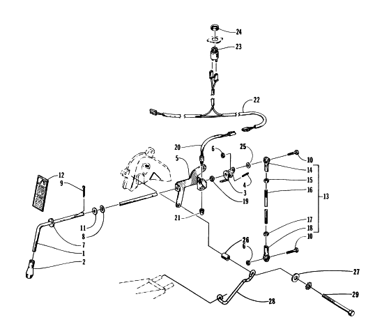Parts Diagram for Arctic Cat 1996 JAG SNOWMOBILE REVERSE SHIFT LEVER ASSEMBLY