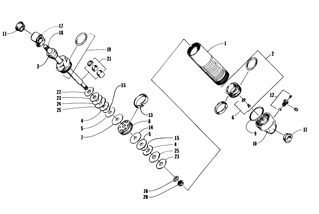 Parts Diagram for Arctic Cat 1996 ZRT 600 SNOWMOBILE FRONT SUSPENSION SHOCK ABSORBER