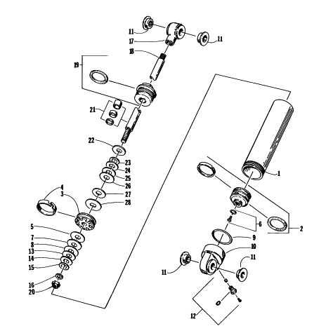 Parts Diagram for Arctic Cat 1996 ZRT 600 SNOWMOBILE REAR SUSPENSION REAR ARM SHOCK ABSORBER