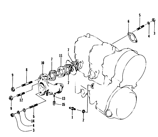 Parts Diagram for Arctic Cat 1996 BEARCAT 340 SNOWMOBILE INTAKE MANIFOLD