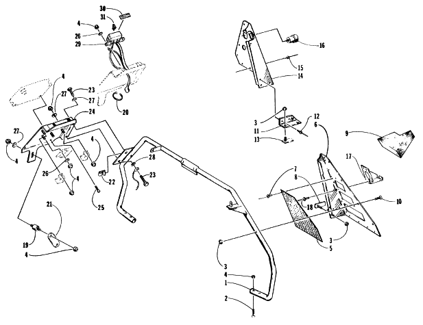 Parts Diagram for Arctic Cat 1996 WILDCAT TOURING SNOWMOBILE STEERING SUPPORT ASSEMBLY