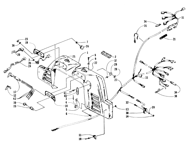 Parts Diagram for Arctic Cat 1996 ZRT 800 SNOWMOBILE CONSOLE, SWITCHES, AND WIRING ASSEMBLIES