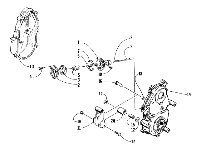 Parts Diagram for Arctic Cat 1999 ZL 600 EFI S/N < 9915688 SNOWMOBILE DROPCASE CHAIN TENSION ASSEMBLY