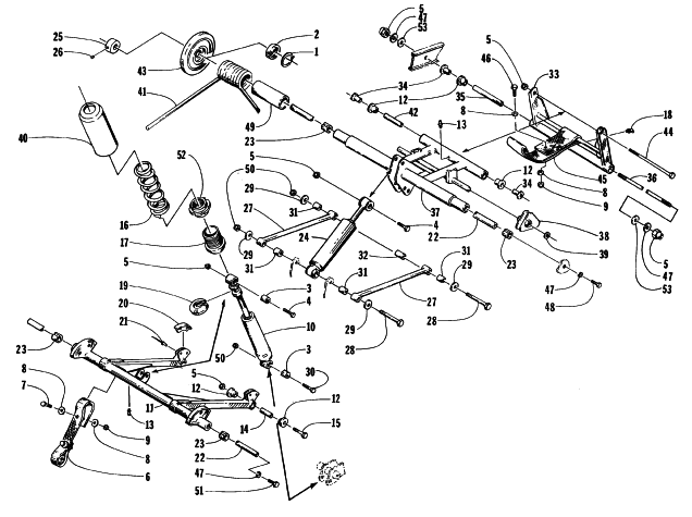 Parts Diagram for Arctic Cat 1996 BEARCAT WIDE TRACK SNOWMOBILE REAR SUSPENSION ARM ASSEMBLIES