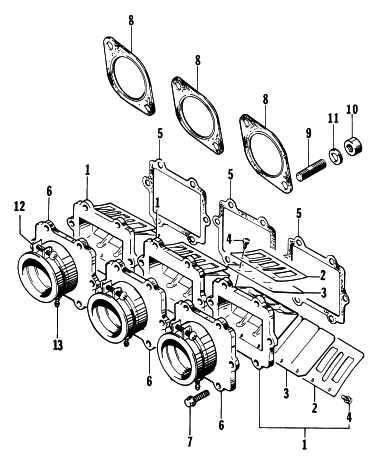 Parts Diagram for Arctic Cat 1997 EXT 600 SNOWMOBILE REED VALVE ASSEMBLY