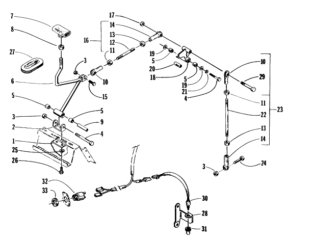 Parts Diagram for Arctic Cat 1996 ZRT 600 SNOWMOBILE REVERSE SHIFT LEVER ASSEMBLY