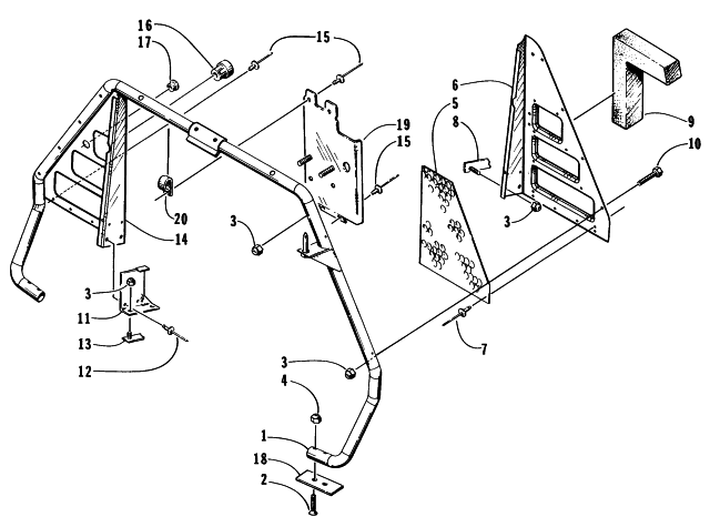 Parts Diagram for Arctic Cat 1996 ZR 440 SNOWMOBILE STEERING SUPPORT ASSEMBLY