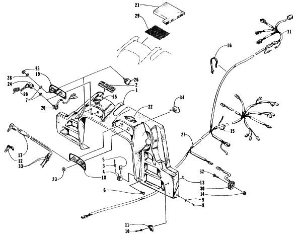 Parts Diagram for Arctic Cat 1996 ZR 440 SNOWMOBILE CONSOLE, SWITCHES, AND WIRING ASSEMBLIES
