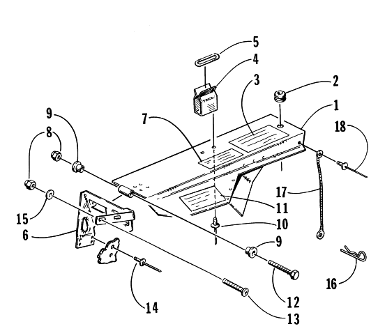 Parts Diagram for Arctic Cat 1996 ZR 440 SNOWMOBILE GUARD ASSEMBLY