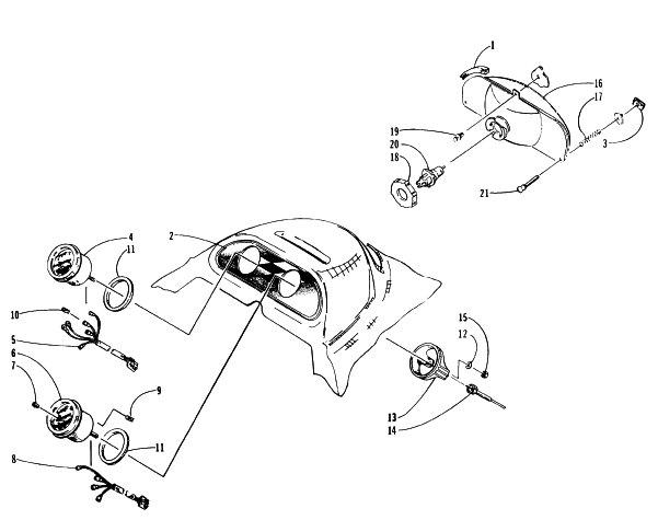 Parts Diagram for Arctic Cat 1996 ZR 440 SNOWMOBILE HEADLIGHT AND INSTRUMENTS