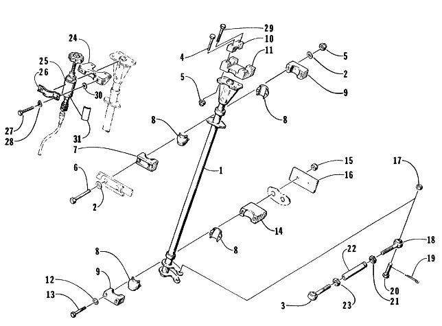 Parts Diagram for Arctic Cat 1996 ZR 580 EFI ETT SNOWMOBILE STEERING POST ASSEMBLY
