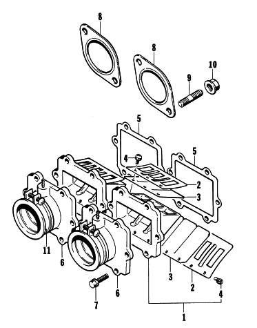 Parts Diagram for Arctic Cat 1997 ZR 440 SNOWMOBILE REED VALVE ASSEMBLY