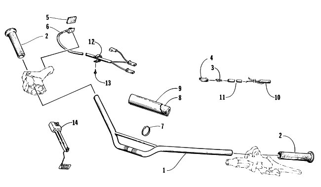 Parts Diagram for Arctic Cat 1997 Z 440 SNOWMOBILE HANDLEBAR ASSEMBLY