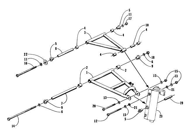 Parts Diagram for Arctic Cat 1996 ZRT 600 SNOWMOBILE A-ARM ASSEMBLY
